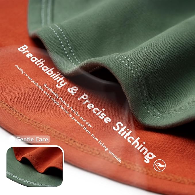 Koneseve Dog Shirt Soft Cotton Stretchy Clothes for Medium Large Dogs 2-Pack Rust & Mist Green 5XL