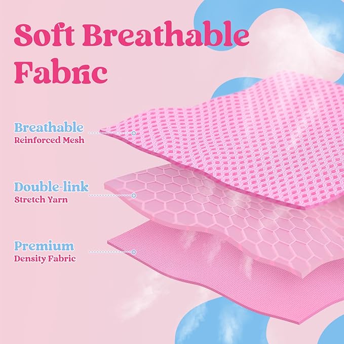 rabbitgoo Dog Harness Small Sized and Leash Set, Step-in Breathable Pet Harness, Soft Walking Reflective Puppy Vest for Small Dogs, Pink & Light Blue, L