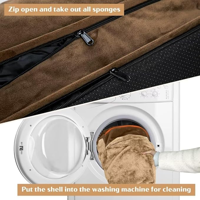 Comfort Expression Orthopedic Dog Bed for Large Dogs 36x27 Inch, Waterproof Supportive Memory Foam Large Pet Bed with Removable Bolsters, Dog Couch with Washable Cover & Non-Slip Bottom, Khaki Brown