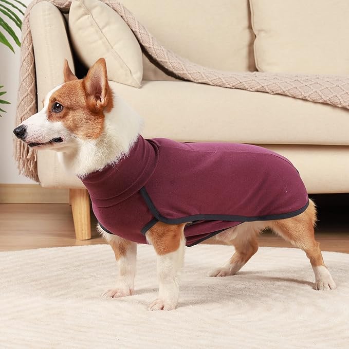 Dog Sweater Pullover Cold Weather Vest for Dogs Dog Sweatshirt & Jacket for Indoor and Outdoor Use (Medium, Wine red)