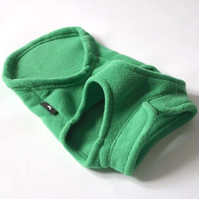 JACKO & CO - Fleece Vest Dog Sweater with Leash Ring - Soft, Warm & Lightweight Pullover Coat for Small & Medium Dogs, Puppies & Cats - Cozy Fall/Winter/Spring Pet Jacket (Green, XX-Large 25-35lbs)