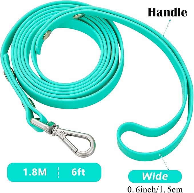 Waterproof Long Dog Training Leash 15ft Outdoor PVC Dog Leashes Great for Large Medium Small Dog Training Lead,Beach,Yard,Play,Camping(Mint Green