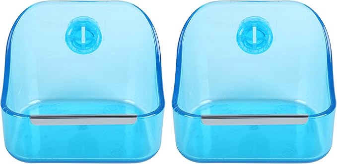 (2 Pack) 5" x 3-3/4" x 4" CalPalmy Food and Water Bowl for Rabbit, Chinchilla, Guinea Pig - The Best Tip-Proof, Clip-On Food Dishes for Rabbits and Small Pets