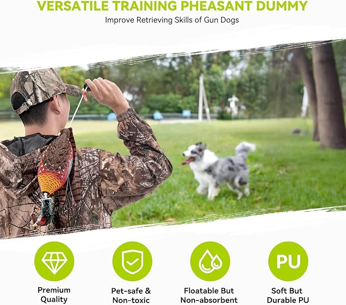 Duck/Pheasant Dummy, Mimics Dead Duck/Pheasant Bumper for Gun Dog Training Scent Waterfowl Hunting Retriever, Outdoor Mallard Retrieval Interactive Train Toys, Floating & Durable