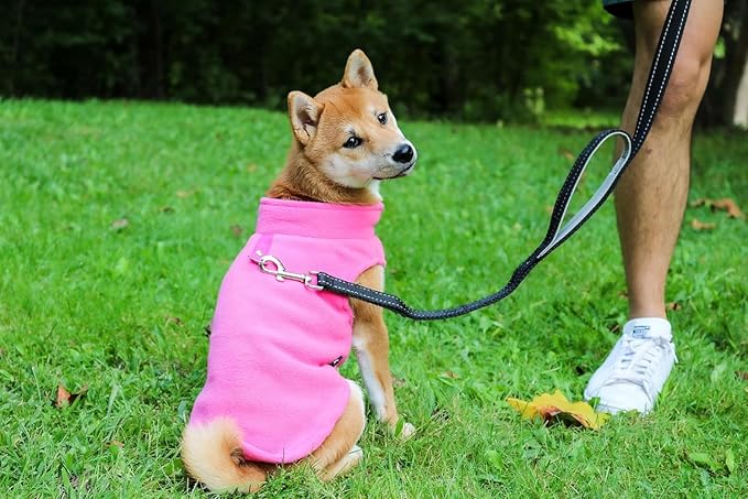 JACKO & CO - Fleece Vest Dog Sweater with Leash Ring - Soft, Warm & Lightweight Pullover Coat for Small & Medium Dogs, Puppies & Cats - Cozy Fall/Winter/Spring Pet Jacket (Pink, XS (2-4lbs))