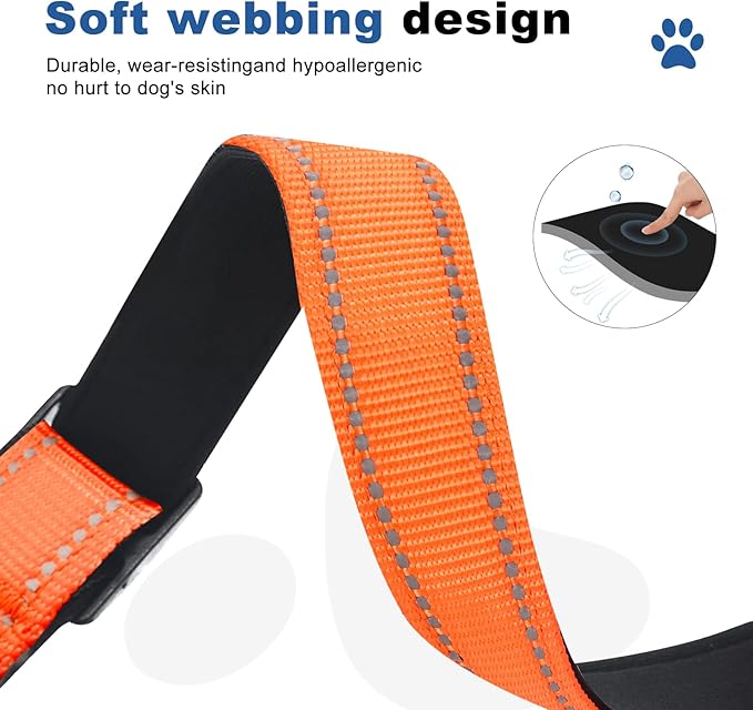 Reflective Martingale Dog Collars. Dog Collar with Quick Release Buckle. Adjustable Soft Padded Breathable Nylon Pet Collar Suitable for Puppies for Small Medium Large Dogs.