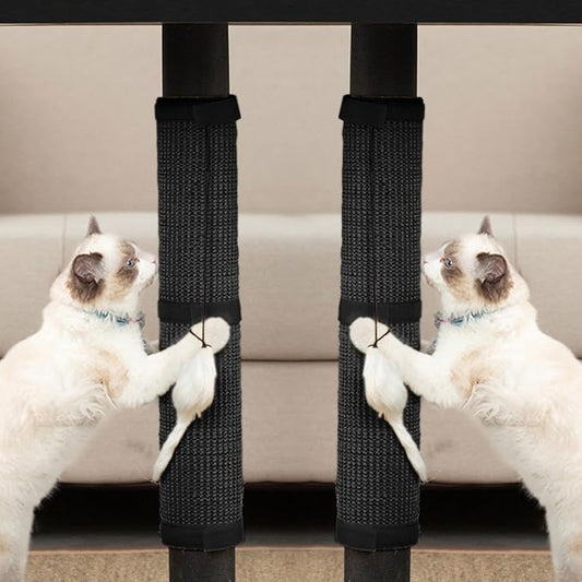 JanYoo 2 Pieces Cat Scratcher Mat for Table Leg Sisal Cat Scratching Pad Scratch Mat for Cat Scratch Pad Rug 19.69 × 9.84 in(Black)