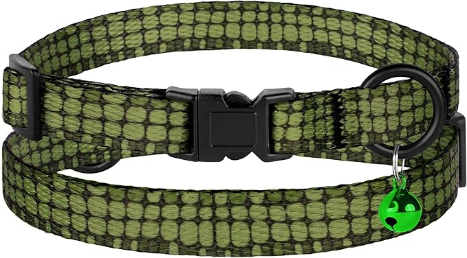 4PCS Breakaway Cat Collars with Bell - Cute Soft Adjustable Safety Kitten Collars 4-Pack - Nylon Pet Collars Nature Tribal Striped Floral Space Aztec Flowers Print (Animal Print)