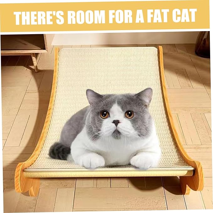 Cat Scratch Bed 2 in 1 Sisal Cat Scratching Board Curved Scratcher Dampproof Sturdy Scratch Resistant Easy Assembly Scratchers for Indoor Cats, S