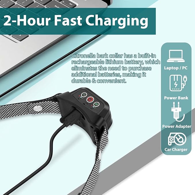 Citronella Bark Collar for Dogs, [No Spray Refill] Spray Dog Training Collar, Humane Citronella Dog Barking Collars, Safer Anti Barking Collar for L/M/S Dogs