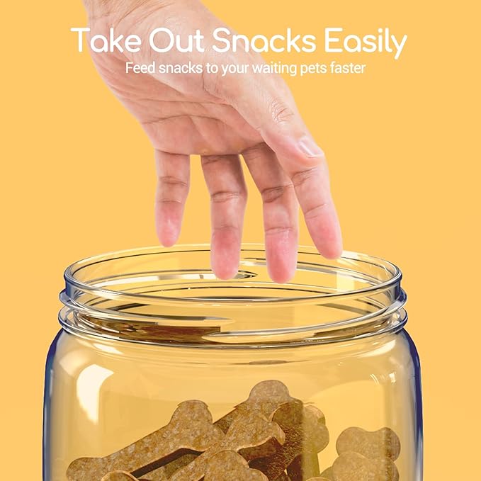 2 Pack 40oz/1.2L Airtight Dog Treat Jar | Personalized Pet Food Storage Container with Lids | Includes Chalkboard Labels, Alphabet Stickers & Pen for Customizing - for Dog & Cat Treats