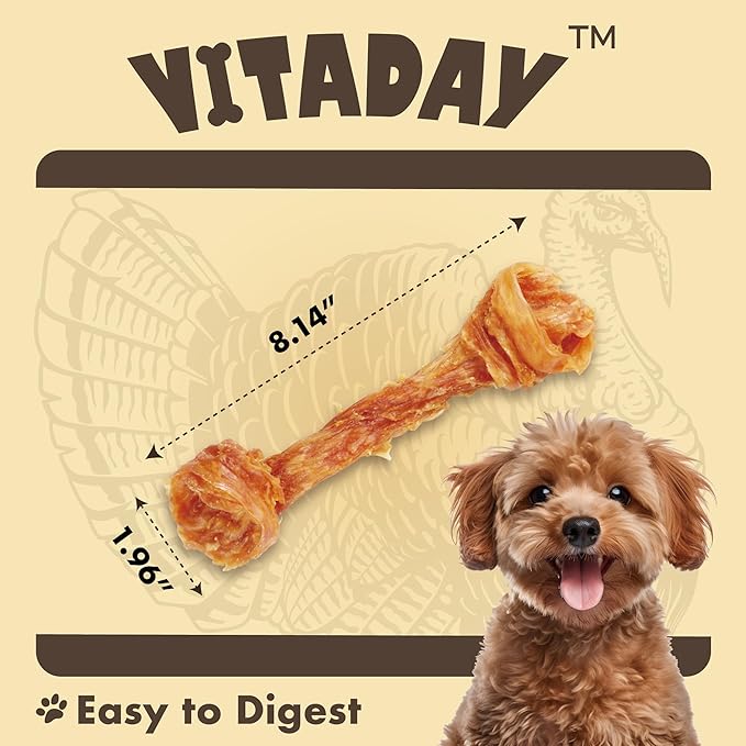 Turkey Tendon Bone (L) 1 Unit per Pack, 100% Natural, USA-Sourced Turkey Tendon, High-Protein, Low-Fat, Long-Lasting Dog Chew, Rawhide Alternative, Hypoallergenic Puppy & Dog Treats