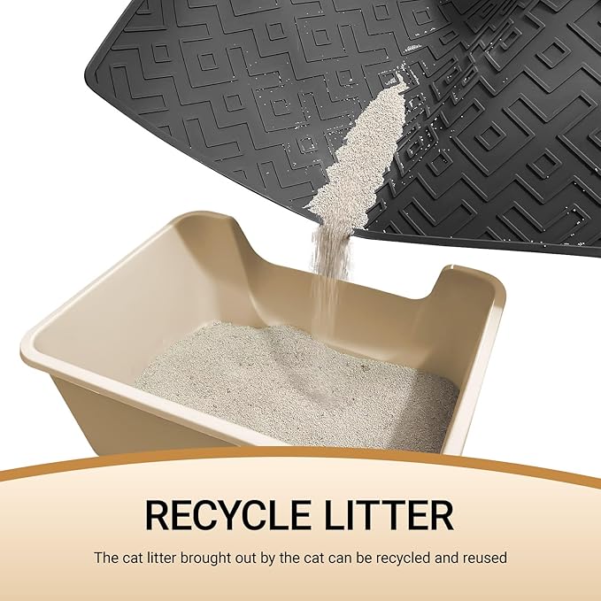 Cat Litter Mat 28"x20" – Large Silicone Litter Trapping Mat, Waterproof, Non-Slip, Easy to Clean, Soft & Durable Floor Mat for Cats & Pets