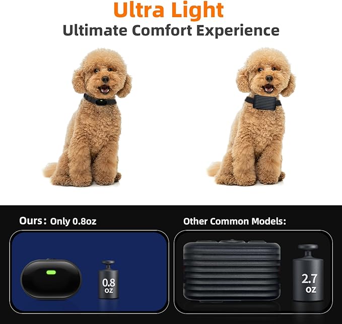 Ultra-Small Dog Shock Collar for 2 Dogs,Ultra-Light & Thin Dog Training Collar with 1300ft Remote, Tailored for Small Dogs 5-15lbs & Medium Dog, 198-Level Control,Waterproof, Rechargeable(WhiteBlack)
