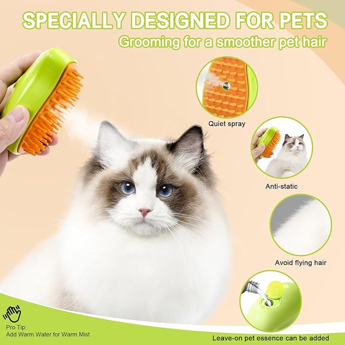 6 PCS Self Cleaning Slicker Brush & Undercoat Rake & Bath Brush & Flea Comb & Pet Comb & Steam Brush for Dogs and Cats,Professional Deshedding Dematting Tool for Long and Short Haired Pets