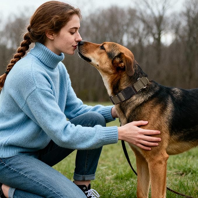 Reflective Martingale Dog Collars. Dog Collar with Quick Release Buckle. Adjustable Soft Padded Breathable Nylon Pet Collar Suitable for Puppies for Small Medium Large Dogs.