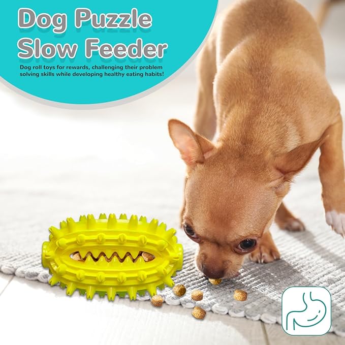 Dog Treat Toy - Interactive Dog Toys for Boredom, Treat Dispensing Enrichment Dog Puzzle Toy Food Puzzles Ball for Mental Stimulation Boredom Buster for Small Medium Large Dogs (F)