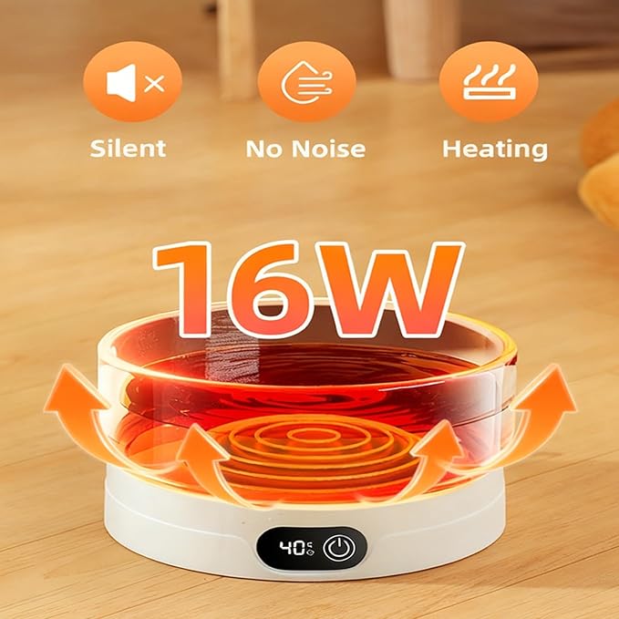 Heated Pet Water Bowl, Heated Bowl for Pets Adjustable Temperature Settings Heateds Dog Bowls Thermal Drinking Plate for Dogs Cats Small Animals Drinking Heaters