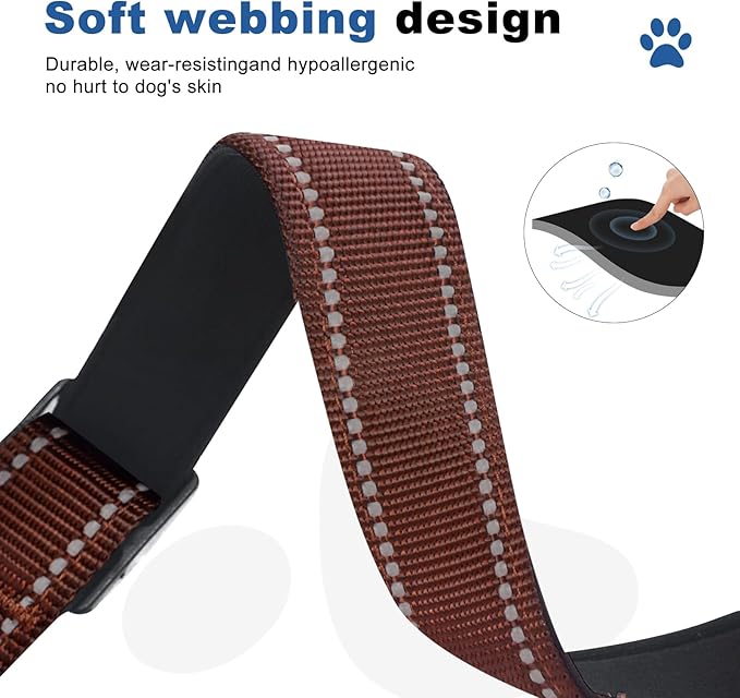 Reflective Martingale Dog Collars. Dog Collar with Quick Release Buckle. Adjustable Soft Padded Breathable Nylon Pet Collar Suitable for Puppies for Small Medium Large Dogs.