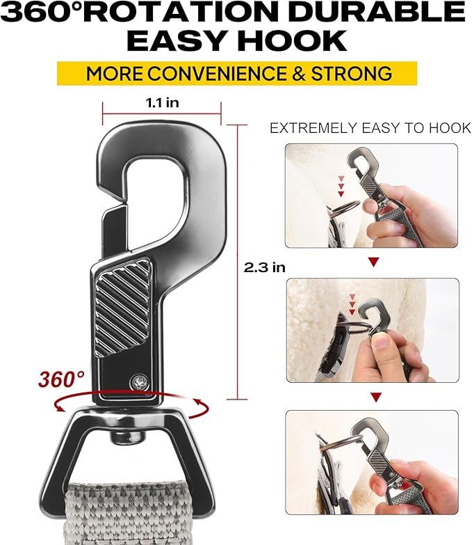 Fida 5 FT Heavy Duty Dog Leash with 2 Comfortable Padded Handles, Traffic Handle & Advanced Easy Snap Hook, Reflective Walking Lead for Large, Medium & Small Breed Dogs, Grey