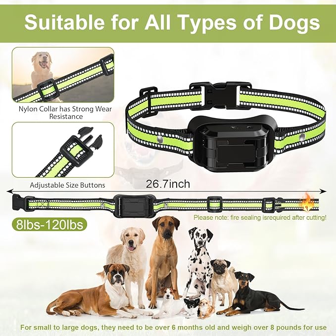 Citronella Training Collar for Dog [No Spray Refill] Spray Dog Training Collar with Beep/Vibration/Spray 4 Mode & 6 Adjustable Sensitivities IPX7 Waterproof Safer Bark Collar for L/M/S Dogs