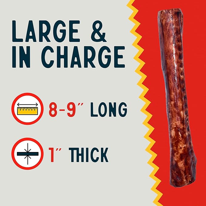 Canine Chews 8-9" Beef Basted Rawhide Rolls, Raw Hide Bones for Large Dogs, Dog Bones Large Breed, Durable, Long-Lasting, Medium & Large Breeds, 25pk