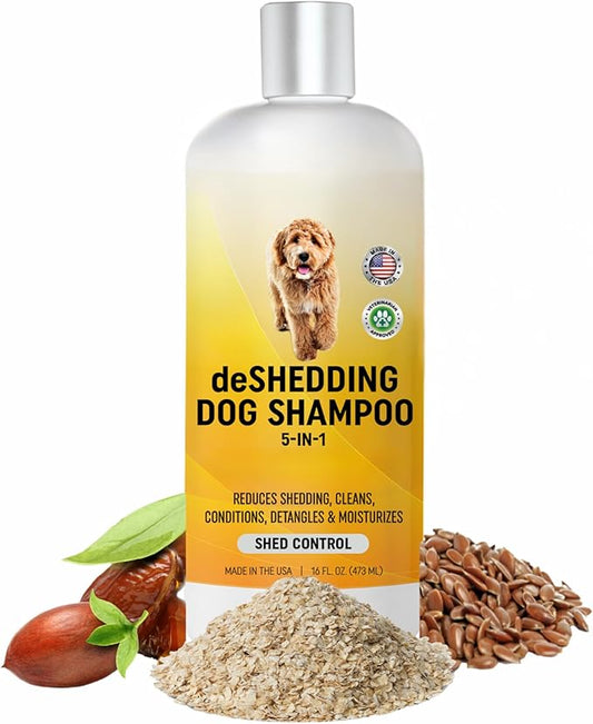 Dog Deshedding Shampoo | Made in USA | Eco-Friendly Ingredients | Shampoo for Shedding & Long Haired Dogs, Safe for Sensitive Skin & Allergies | 16 OZ [We Love Doodles]