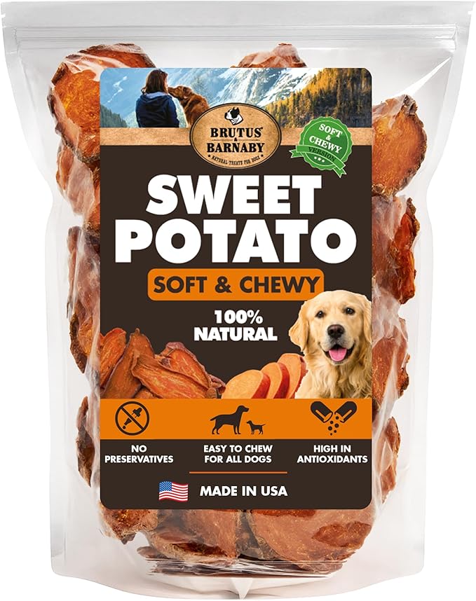 Sweet Potato Slices For Dogs - Soft & Chewy - Single Ingredient Dog Treats, Healthy 100% Natural Sweet Potato Dog Treats With No Added Preservatives - Softer & Great For Puppies Or Senior Dogs (8oz)