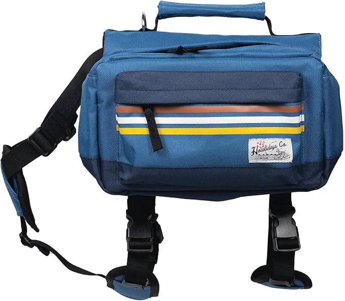 Dog Backpack Harness for Medium & Large Breeds Dogs – Dog Hiking Saddle Bag with Handle & Large Side Pockets for Camping & Day Trips