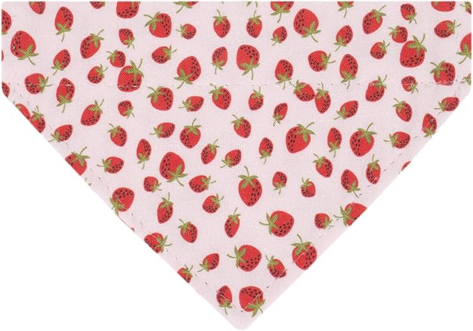 Ultra Joys Cat Collar with Bells - Breakaway for Cats, Boy & Girl Cat Collars Kitten Collar with Bell - Break Away Collar for Cats - Breakaway Cat Collar with Bandana Strawberry Small