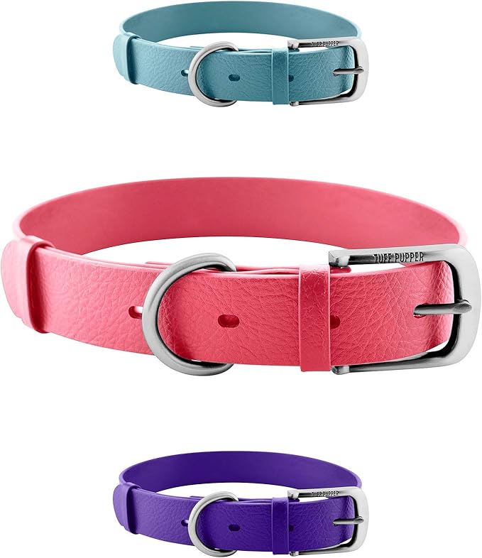 Tuff Pupper Classic Heavy Duty Dog Collar | 10x Stronger Than Leather | 100% Waterproof & Odor Proof Dog Collar | Tough Rust-Proof All Metal Hardware