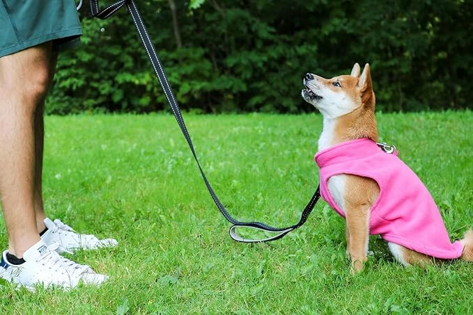 JACKO & CO - Fleece Vest Dog Sweater with Leash Ring - Soft, Warm & Lightweight Pullover Coat for Small & Medium Dogs, Puppies & Cats - Cozy Fall/Winter/Spring Pet Jacket (Pink, XS (2-4lbs))