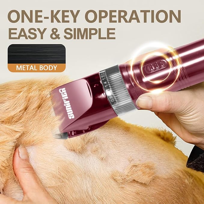 Professional Dog Grooming Clippers for Thick Coat - Dog Hair Trimmer for Grooming- Sheep Shears for Thick Hair – Pet Grooming Clippers for Dogs, Cats, Sheeps, Horse (Rose Gold)