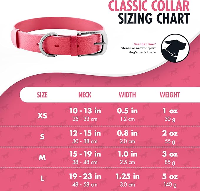 Tuff Pupper Classic Heavy Duty Dog Collar | 10x Stronger Than Leather | 100% Waterproof & Odor Proof Dog Collar | Tough Rust-Proof All Metal Hardware