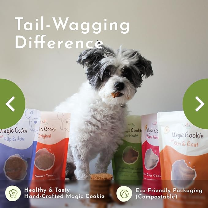 PawCo Dog Treats, Gut Health – Supports Digestion & Sensitive Stomachs – Crunchy Dog Cookies with Postbiotics, Peanut Butter & Apple – Functional & Healthy Rewards for Dogs – Magic Cookie – 8.8oz