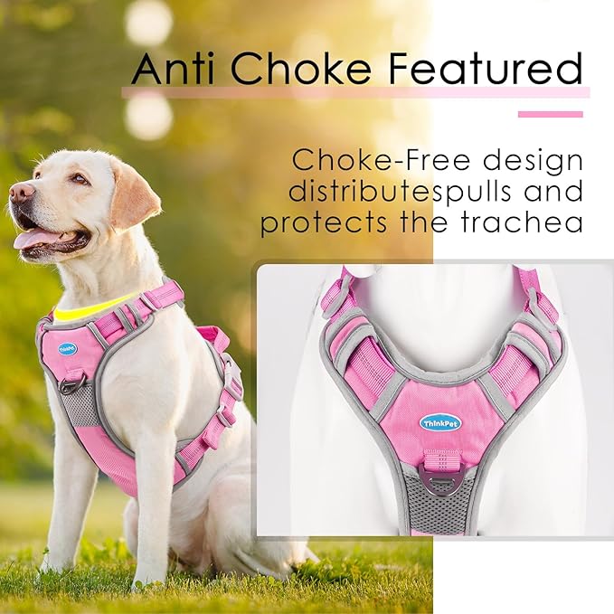 ThinkPet No Pull Harness Breathable Sport Vest with Handle-Dog Harnesses Reflective Adjustable for Medium Large Dogs