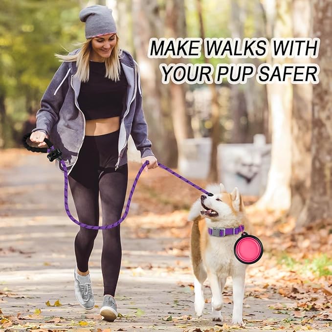 BARKBAY Dog Leashes for Large Dogs Heavy Duty Dog Leash 4/5/6 FT with Comfortable Padded Handle and Highly Reflective Threads for Medium Large Dogs Walking Training Running (5FT-1/2'',Purple)