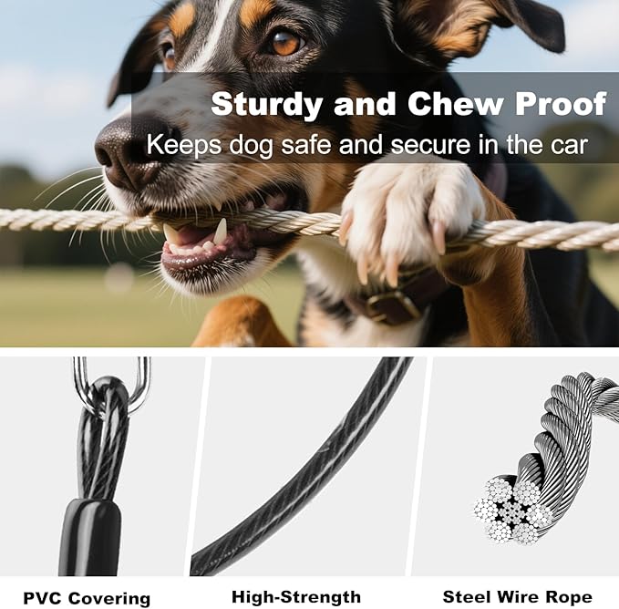 Dog Seat Belt for Car,Chew Proof Dog Car Seat Belt,Dog Seatbelt Harness with Elastic Bungee Buffer,Supports All Cars,Car Harness for Dogs Safety Seat Belt,Heavy Duty Car Seatbelt for Large Dogs Chewer