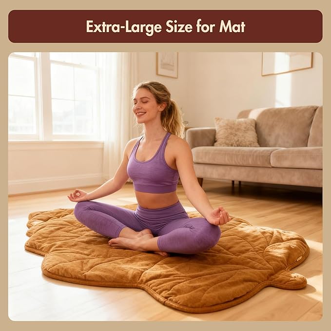 Extra Large Dog Heating Pad Waterproof Electric Heated Cat Beds for Indoor Outdoor, Adjustable Temperature, Washable Yellow Leaf Shaped Cat Heating Pad Non Slip Bottom(47"X36")