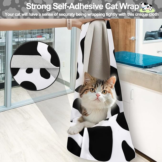 Mity rain Cat Grooming Supplies - Cat Wrap for Cutting Nails with Cat Nail Clipper, Cat Restraint for Nail Clipping to Anti-Runaway/Scratch/Bitten, Cat Swaddle Wrap for Calming & Holding Cat (XLarge)