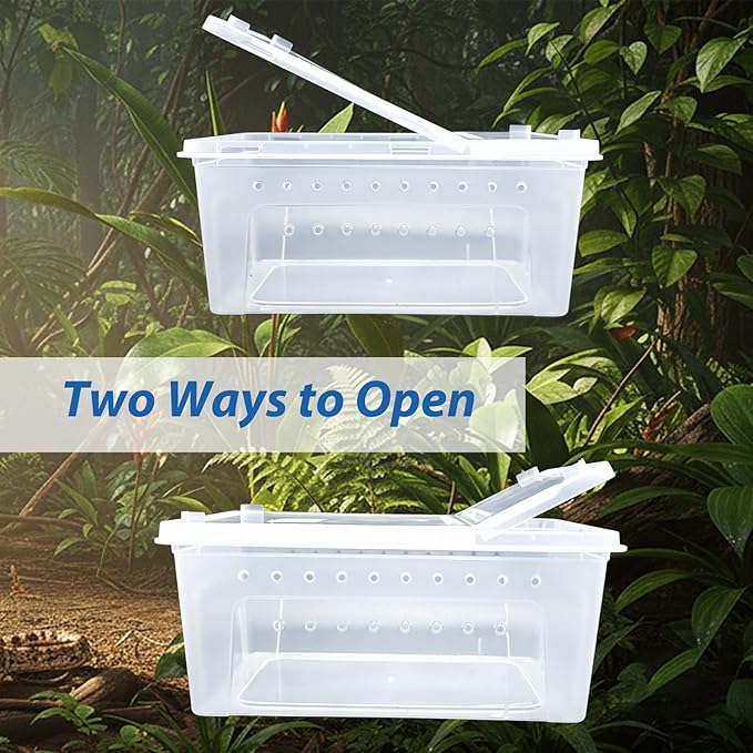 10 Pcs Jumping Spider Enclosure Kit, Acrylic Reptile Breeding Box Cage, Digital Thermometer Hygrometer Temperature, Coco Coir Mats Hides, Water Food Feeder Bowl Dish Indoor Habitat | by Cotkkstt