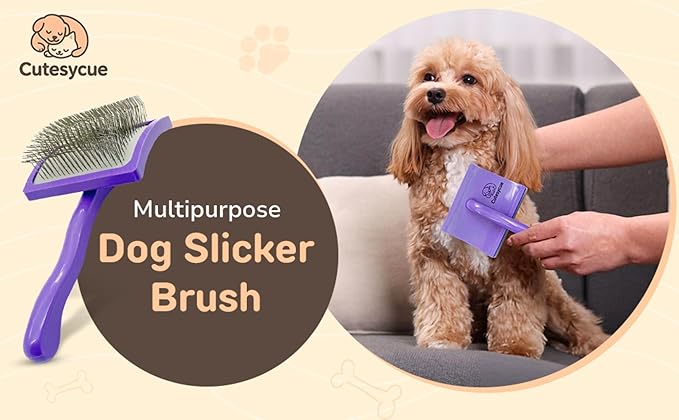 Dog Slicker Brush for Large Dogs – Gentle Long Bent Pins for Goldendoodles, Labradoodles & Poodles – Removes Tangles, Knots & Mats – Eco-Friendly Handmade Wood Brush, Groomer-Recommended Comfort Grip