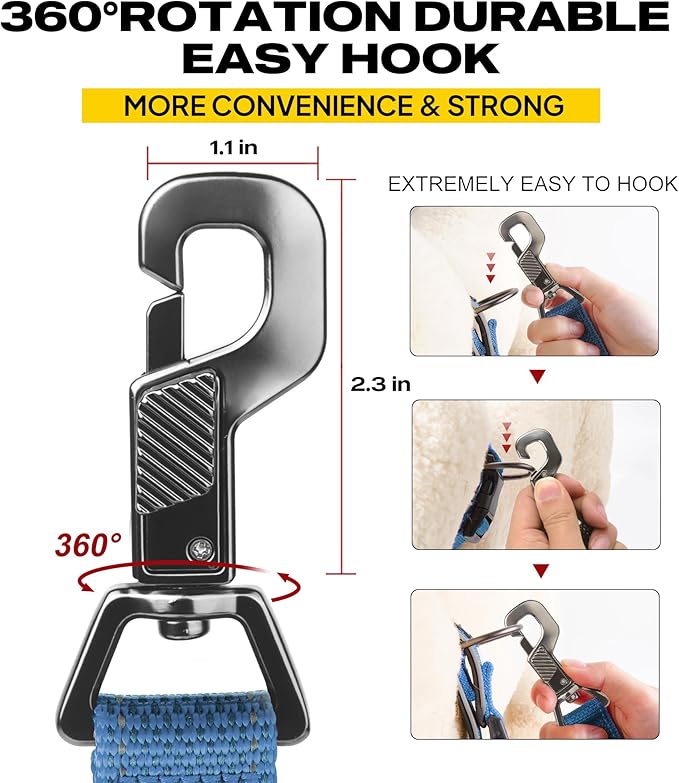 Fida 4 FT Heavy Duty Dog Leash with 2 Comfortable Padded Handles, Traffic Handle & Advanced Easy Snap Hook, Reflective Walking Lead for Large, Medium & Small Breed Dogs, Blue