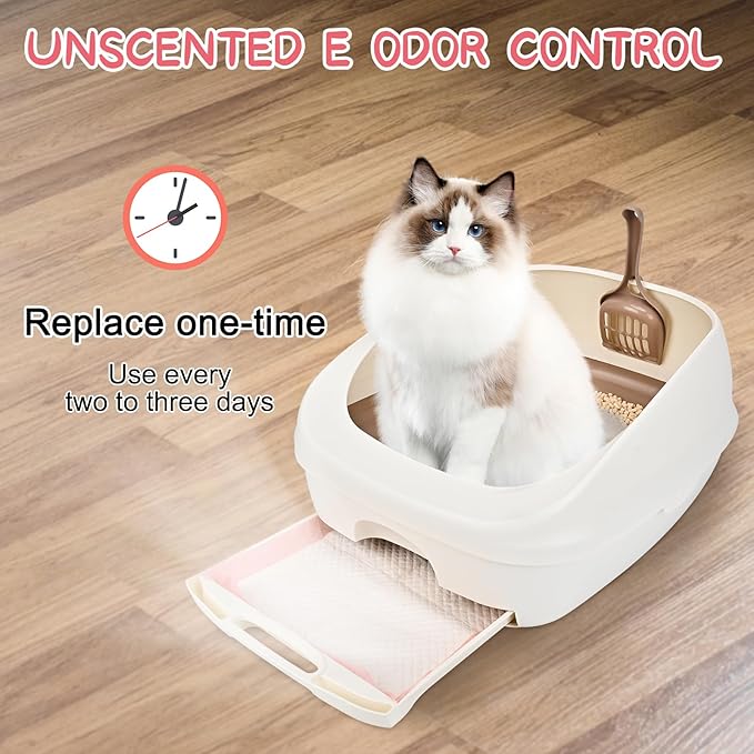 100 Count Cat Litter Pads for Tidy Cats Breeze Litter System 16.9 x 11.4 Inch Lavender Scented Cat Pad Refills Super Absorbent Quick-Dry Pee Pads for Cats (Pink)