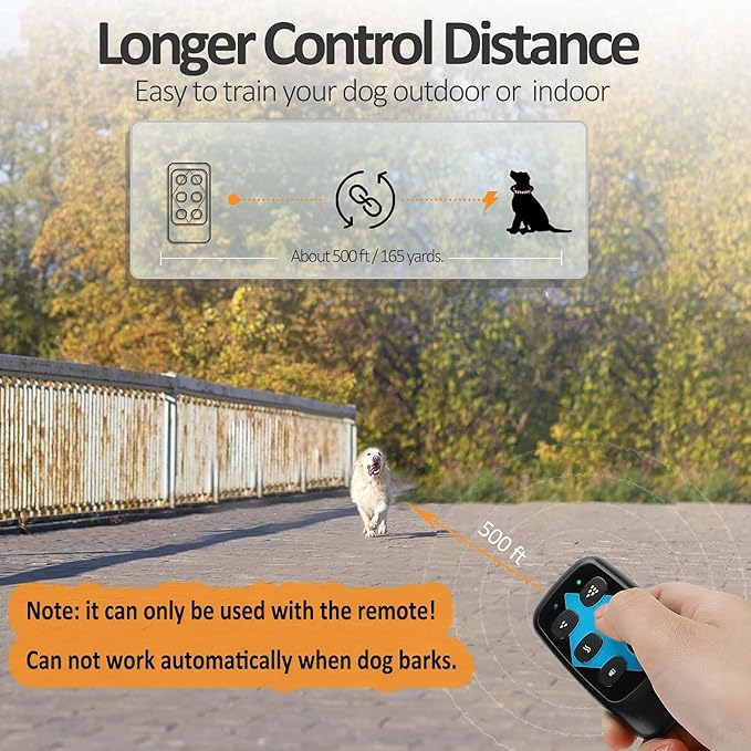 Citronella Dog Training Collar with Remote【Can't Work Automatically】, 3 Modes Spray/Vibration/Beep, Humane Safe Citronella Bark Collar,500ft Waterproof Rechargeable No Shock Spray Dog Trainer