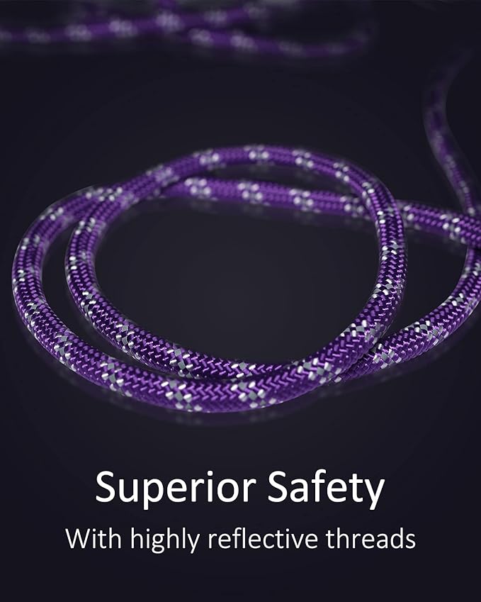 (2 Pack) Long Dog Leash for Dog Training 15FT/30FT/50FT, Dog Rope Leashes with Reflective Thread for Large Medium Small Dogs, Dog Tie-Out Cable Lead for Hunting, Camping&Backyard