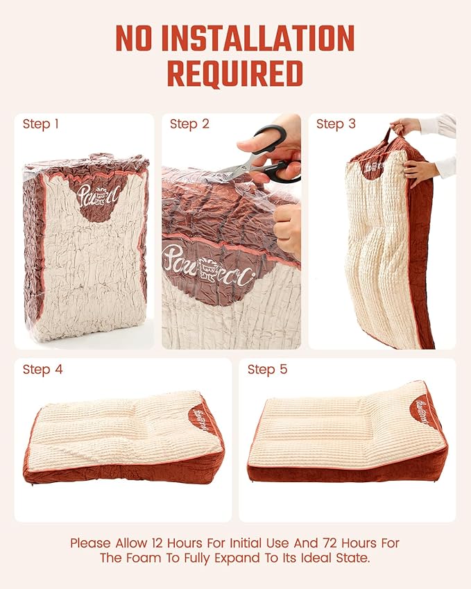 Orthopedic Dog Bed,Cat Beds for Indoor Cats - Comfy Flat Puppy Beds with Removable Washable Cover, Small Dog Bed, Pet Mat Suitable for Pet Up to 30 lbs(30''×20''×5'')