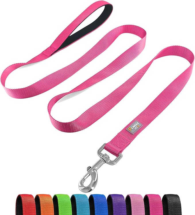 Basic Dog Leashes 6 FT Padded Handle Nylon Dogs Leashes for Small Dogs Hot Pink