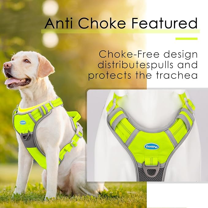 ThinkPet No Pull Harness Breathable Sport Vest with Handle-Dog Harnesses Reflective Adjustable for Medium Large Dogs