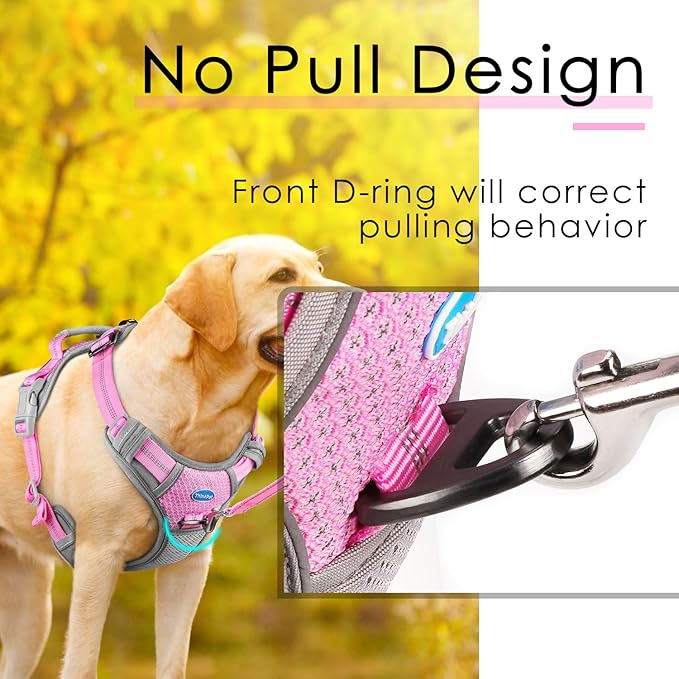 ThinkPet No Pull Harness Breathable Sport Vest with Handle-Dog Harnesses Reflective Adjustable for Medium Large Dogs
